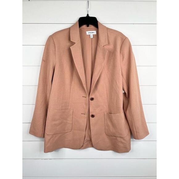 Nordstrom Two Button Notched Lapel Front Pockets Blazer Jacket Sz M Relaxed Fit - Picture 2 of 12